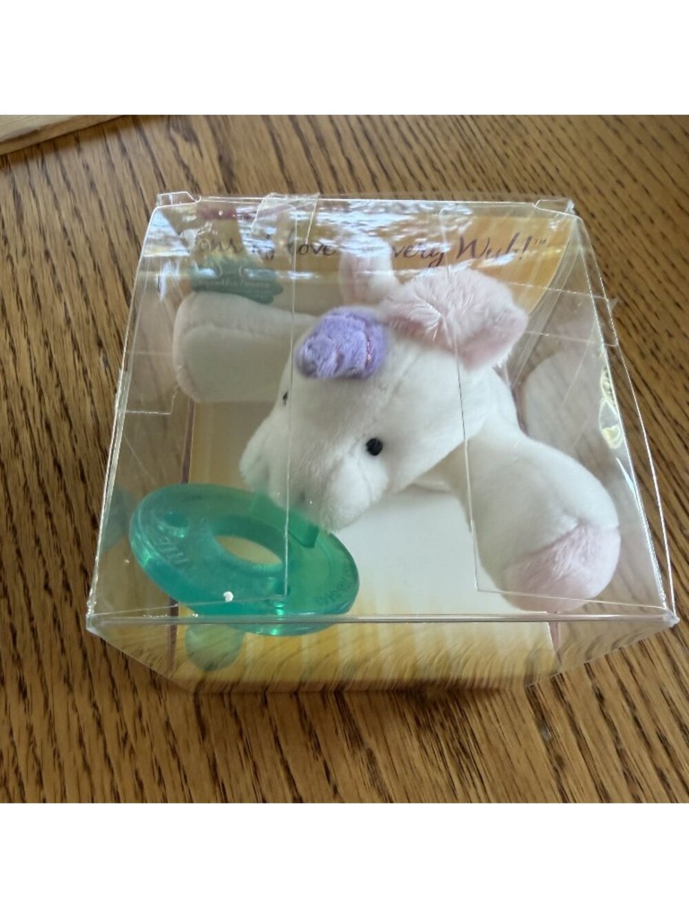 Wubbanub Baby unicorn plush pacifier